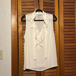 Large, Off-White LOFT Sleeveless Blouse
